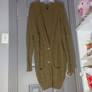Agnes & Dora Olive Green Long Knitted Sweater/Cardigan